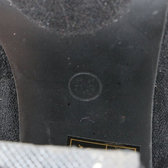 So Me Velma Black Suede Peep Toe Booties Women’s 5.5 Chunky Heel Ankle Shoes - Picture 10 of 12